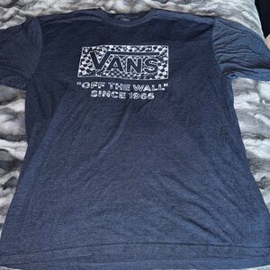 Vans Dark Blue Checkered Logo Tee